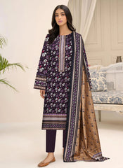 3 PC Linen Printed Unstiched suit With Printed Dupatta