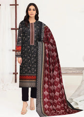 3 PC Linen Suit with Linen Printed Dupatta